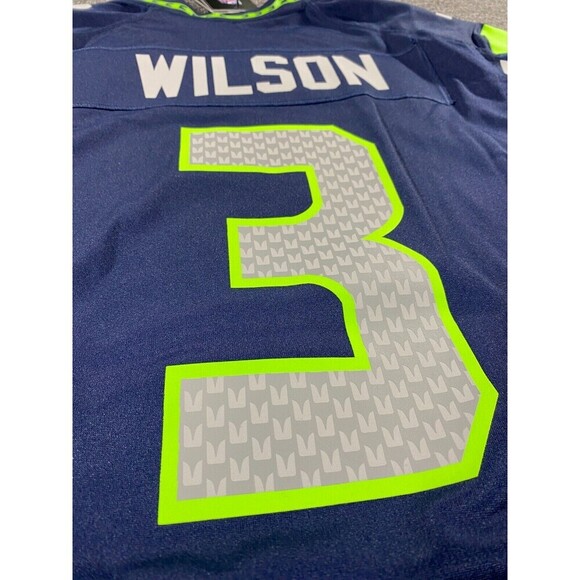Nike Seattle Seahawks Jersey Mens Extra Large Blue Russel Wilson Elite Football - Picture 15 of 16